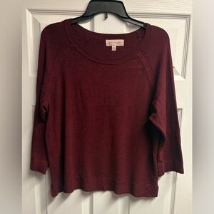Philosophy Burgundy 3/4 Sleeve Viscose Blend Sweater Size Large